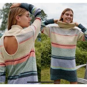 Anthropologie Multicolor Striped Long Sleeve Dress